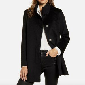 Fleurette Stand Collar Wool Car Coat, 100% Wool, NWT - 4P